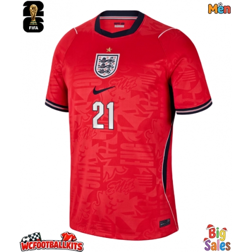 England Eberechi Eze #21 Replica Away Stadium Shirt World Cup 2026 Short Sleeve